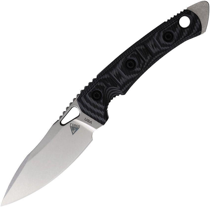 Fobos Knives Cacula Fixed Blade Black & Gray G10 Tumbled CPM S35VN - Knives.mx