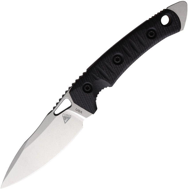 Fobos Knives Cacula Fixed Blade Black Micarta Red Liners Tumbled CPM S35VN - Knives.mx