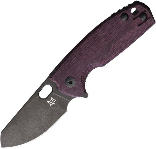 Fox Baby Core Linerlock Burgundy Micarta Black PVD Bohler M390 - Knives.mx