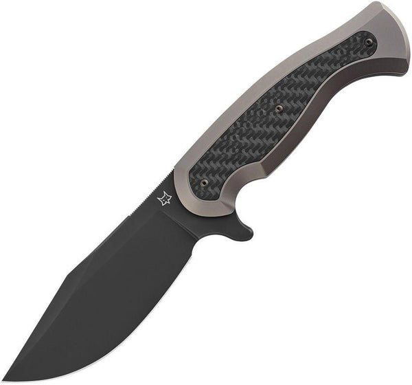 Fox Eastwood Tiger Bead Blast Titanium Carbon Fiber Black PVD Niolox - Knives.mx