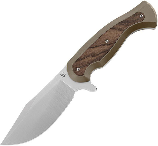 Fox Eastwood Tiger Bronze Anodized Titanium Ziricote Wood Satin Niolox - Knives.mx