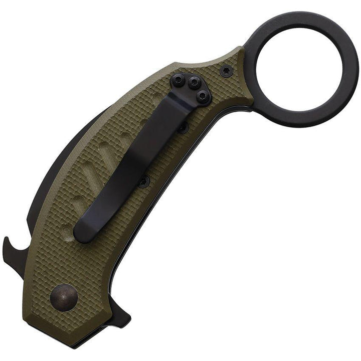 Fox Karambit Linerlock OD Green G10 Black Oxide Coated Bohler N690 - Knives.mx