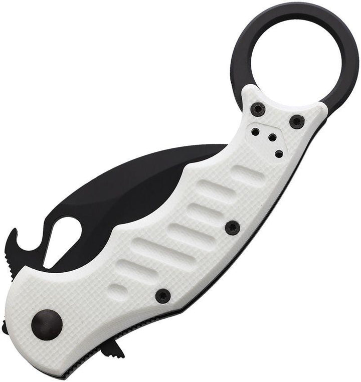 Fox Karambit Linerlock White G10 Black Coated Bohler N690 - Knives.mx