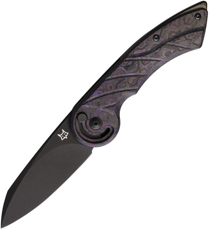 Fox Radius Lock Purple Fat Carbon Black PVD Coated Bohler M390 - Knives.mx