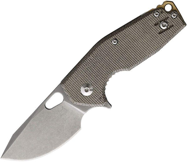 Fox Suru Linerlock OD Green Canvas Micarta Stonewash Bohler M390 - Knives.mx