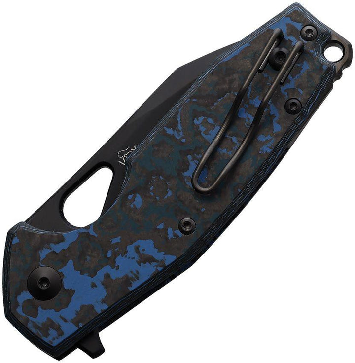 Fox Yaru Linerlock Blue Fat Carbon Black PVD CPM S90V - Knives.mx