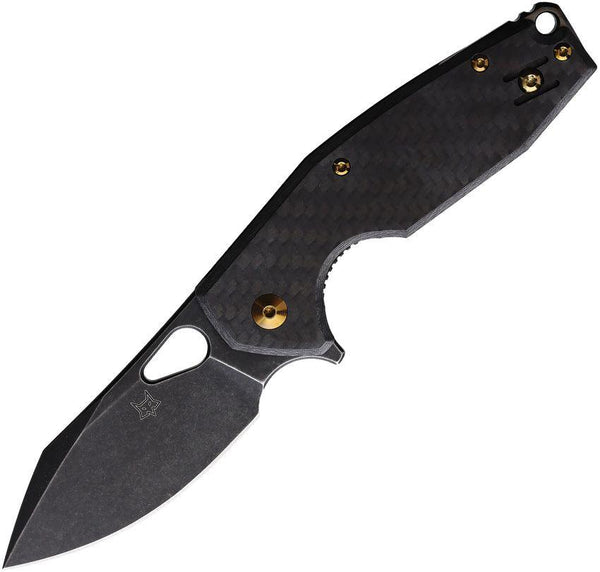 Fox Yaru Linerlock Carbon Fiber Black Stonewash Bohler M390 - Knives.mx