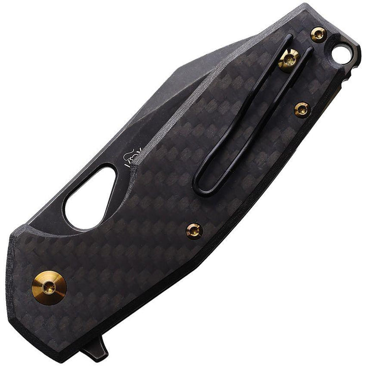 Fox Yaru Linerlock Carbon Fiber Black Stonewash Bohler M390 - Knives.mx