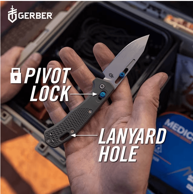 Gerber Assert Pivot Lock Blackout GRN Stonewash S30V - Knives.mx