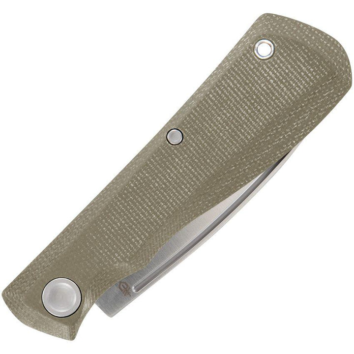 Gerber Mansfield Slip Joint Green Canvas Micarta Satin D2 - Knives.mx