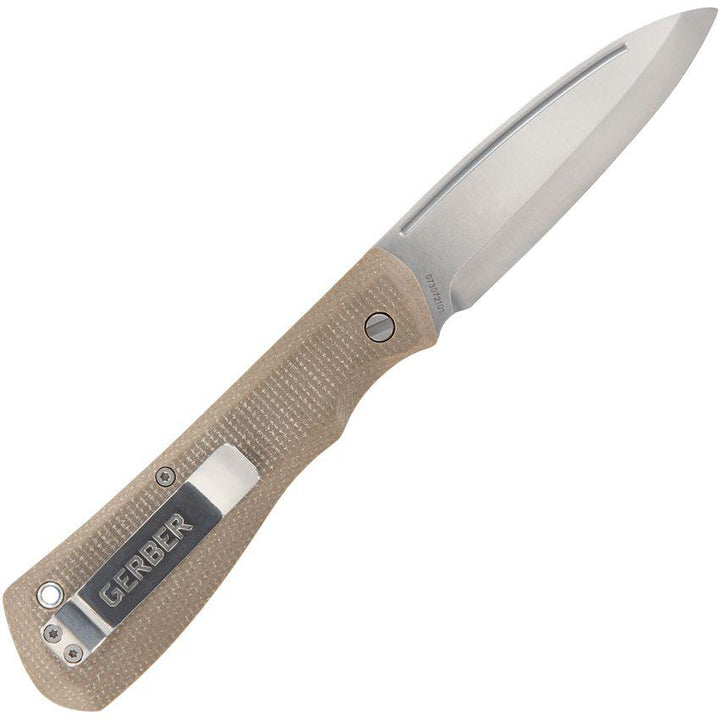 Gerber Mansfield Slip Joint Natural Canvas Micarta Satin D2 - Knives.mx