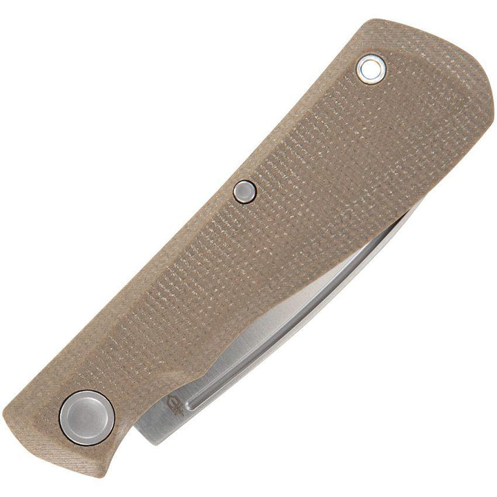 Gerber Mansfield Slip Joint Natural Canvas Micarta Satin D2 - Knives.mx