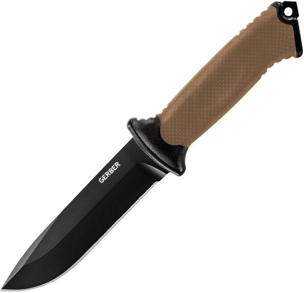 Gerber Prodigy Fixed Blade Coyote Brown Tachide Black Ceramic Coated 420HC - Knives.mx