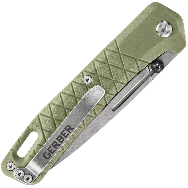 Gerber Zilch Linerlock Green GFN Stonewash 7Cr17MoV - Knives.mx