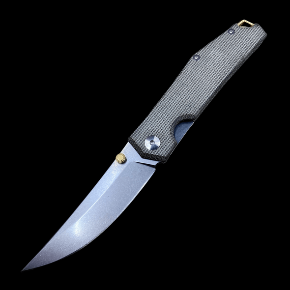 Giant Mouse ACE Clyde Green Canvas Micarta Stonewash Elmax - Knives.mx