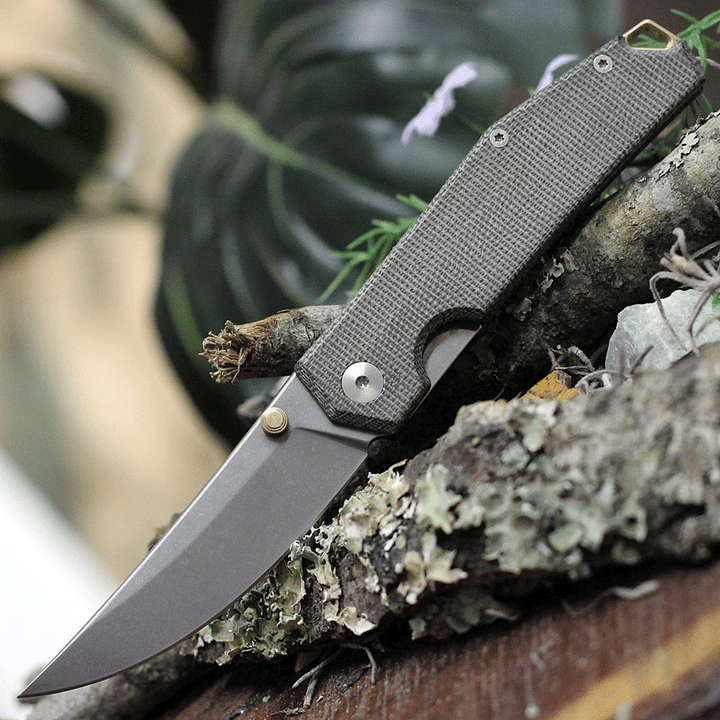 Giant Mouse ACE Clyde Green Canvas Micarta Stonewash Elmax - Knives.mx