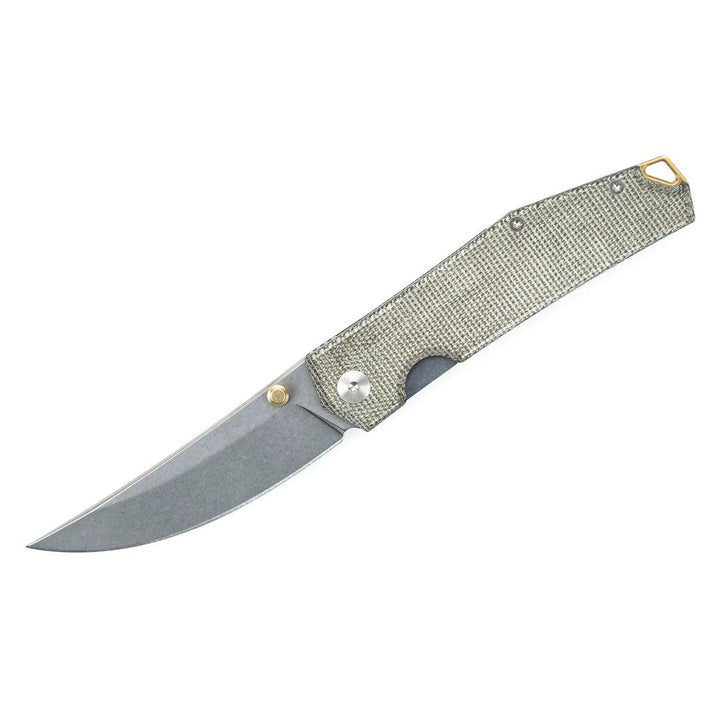 Giant Mouse ACE Clyde Green Canvas Micarta Stonewash Elmax - Knives.mx