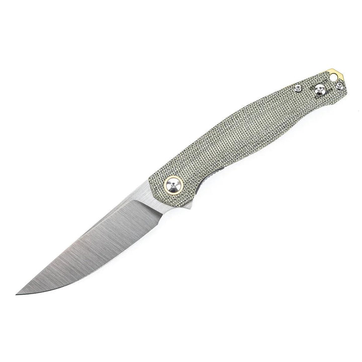 Giant Mouse ACE Sonoma V2 Green Canvas Micarta Satin Elmax - Knives.mx