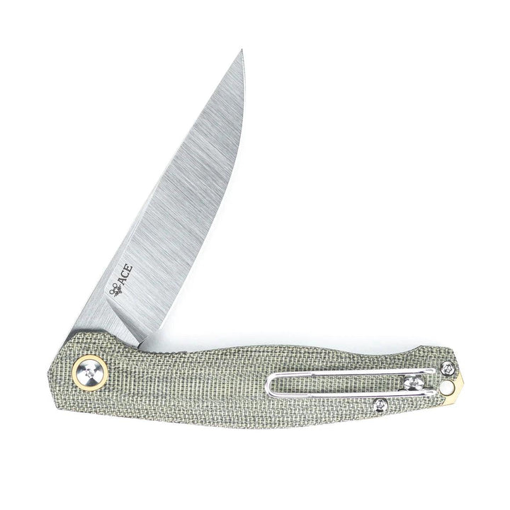 Giant Mouse ACE Sonoma V2 Green Canvas Micarta Satin Elmax - Knives.mx