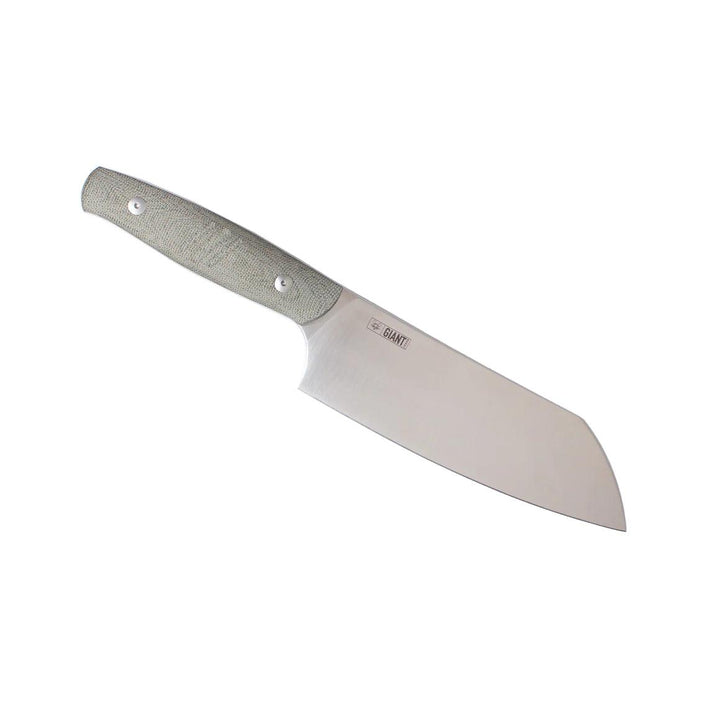 Giant Mouse Santoku Knife Green Micarta Satin Nitro B - Knives.mx