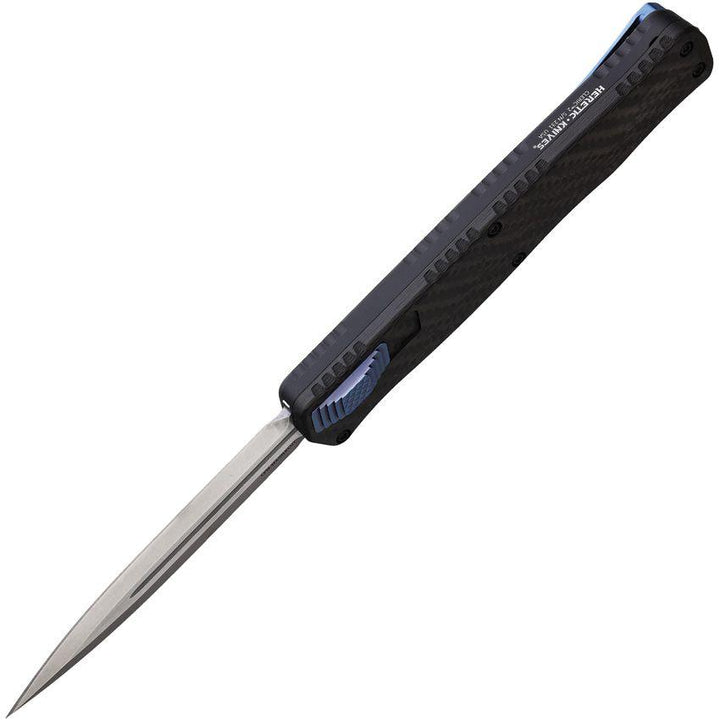 Heretic Knives Auto Cleric II OTF Blue Carbon Fiber D/E Stonewash CPM MagnaCut - Knives.mx