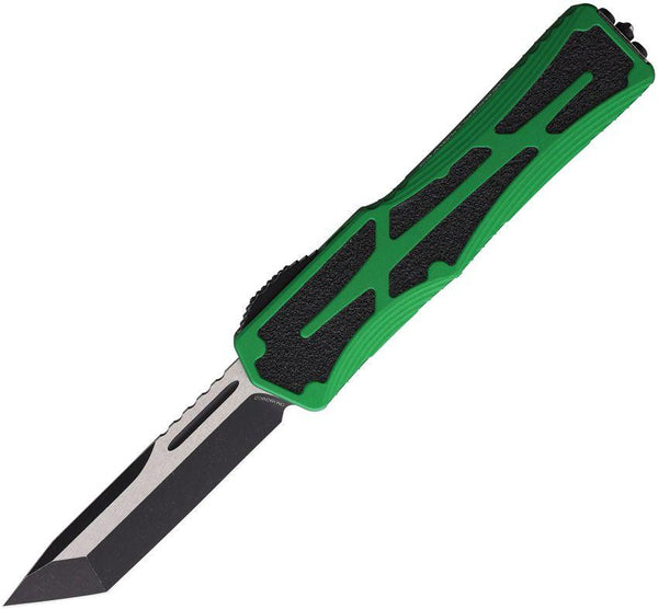 Heretic Knives Auto Colossus OTF Green Aluminum Tanto Two Tone CPM MagnaCut - Knives.mx