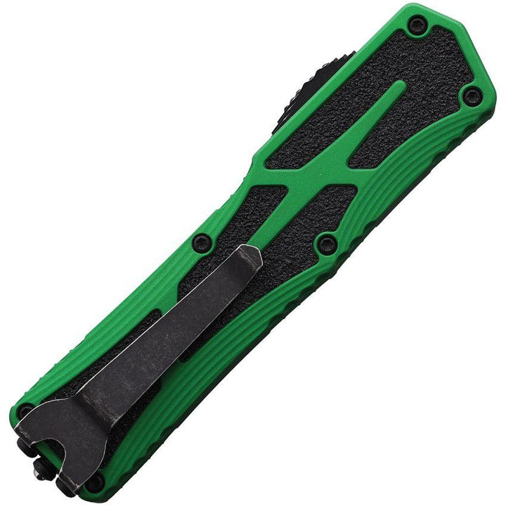 Heretic Knives Auto Colossus OTF Green Aluminum Tanto Two Tone CPM MagnaCut - Knives.mx