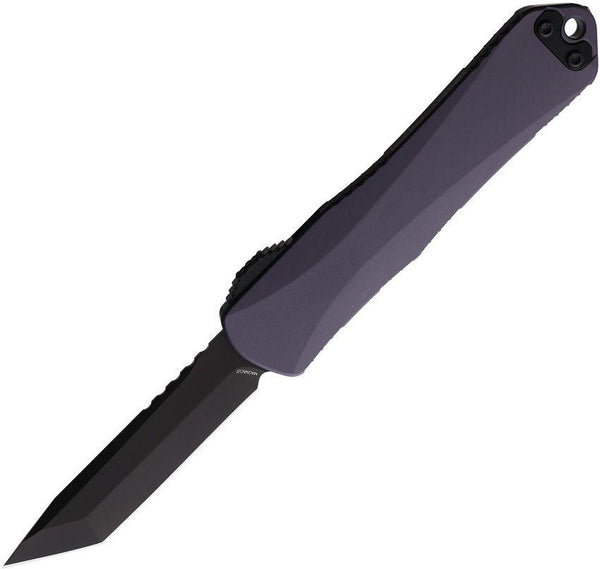 Heretic Knives Auto Manticore E OTF Gray Aluminum Black DLC Coated Tanto CPM MagnaCut - Knives.mx