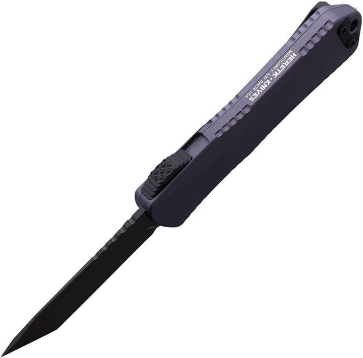 Heretic Knives Auto Manticore E OTF Gray Aluminum Black DLC Coated Tanto CPM MagnaCut - Knives.mx