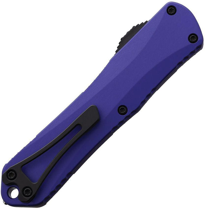 Heretic Knives Auto Manticore E OTF Purple Aluminum Black DLC Coated Tanto CPM MagnaCut - Knives.mx