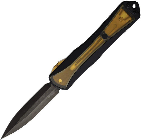 Heretic Knives Auto Manticore X OTF Black Aluminum w Ultem inlay DLC CPM MagnaCut - Knives.mx