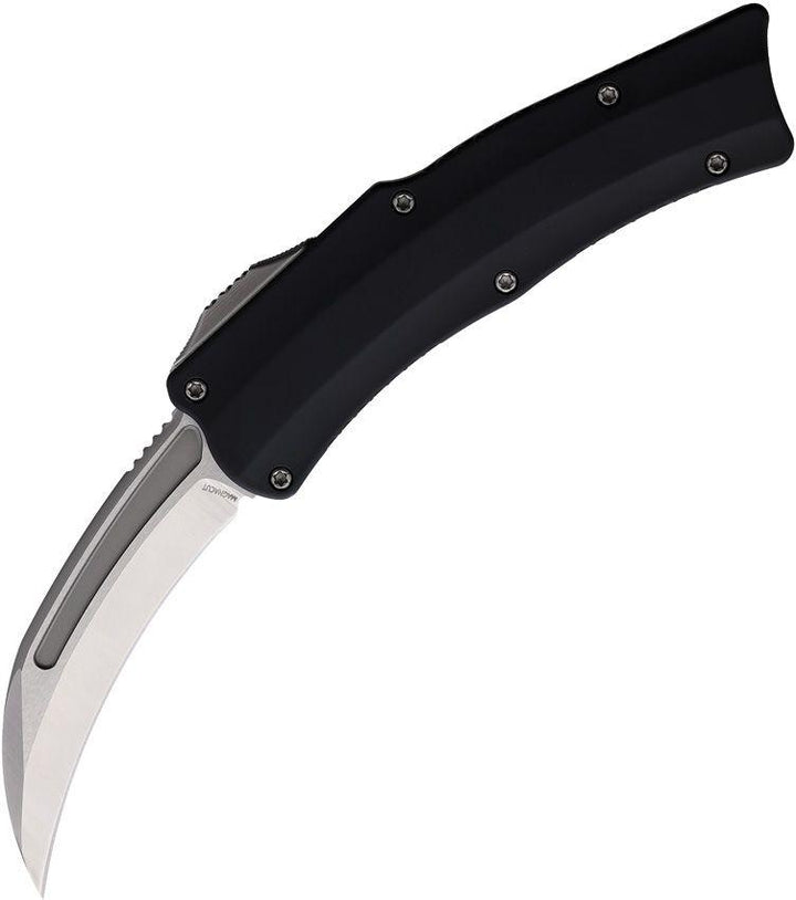 Heretic Knives Auto ROC OTF Black Aluminum Hawkbill Satin CPM MagnaCut - Knives.mx