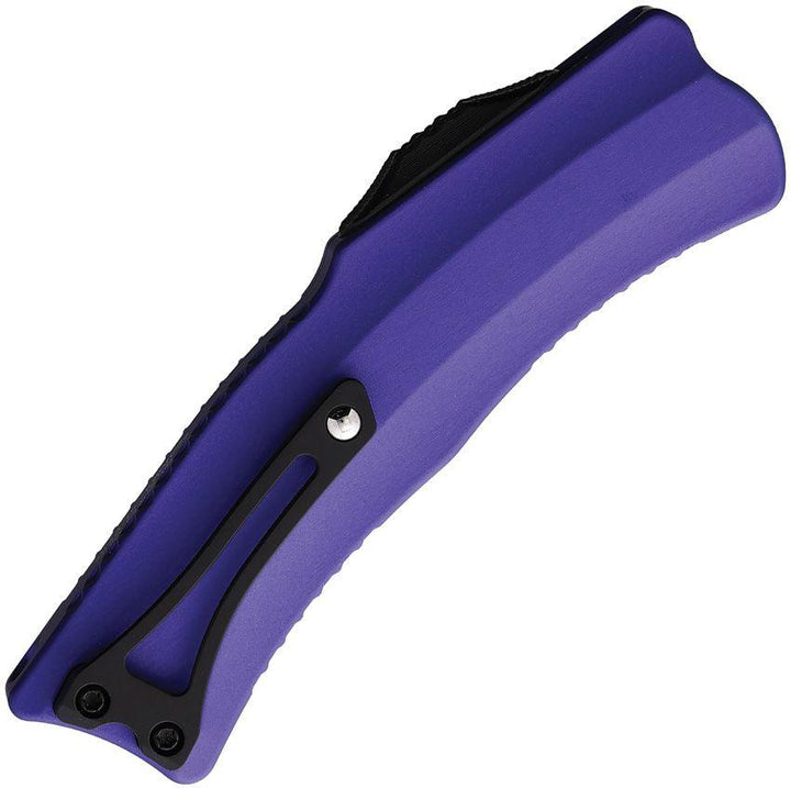 Heretic Knives Auto ROC OTF Purple Aluminum Hawkbill Black DLC Coated CPM MagnaCut - Knives.mx