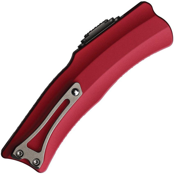 Heretic Knives Auto Roc Red Aluminum Stonewash Hawkbill CPM MagnaCut - Knives.mx