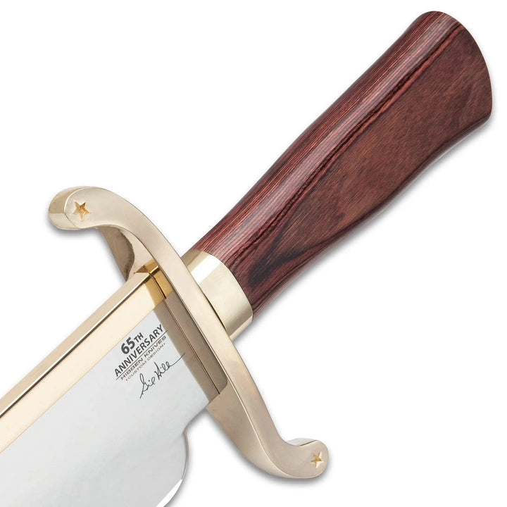 Hibben 65th Anniversary West Brown Pakkawood Bowie Mirror Finish Stainless Blade - Knives.mx