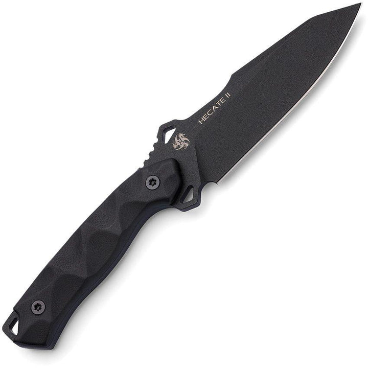 Hydra Knives Hecate II Fixed Blade Black Sculpted G10 Powder Coated Niolox - Knives.mx