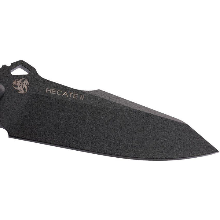 Hydra Knives Hecate II Fixed Blade Black Sculpted G10 Powder Coated Niolox - Knives.mx