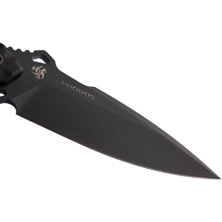 Hydra Knives Phobos Fixed Blade Black Sculpted G10 Powder Coated Sleipner - Knives.mx