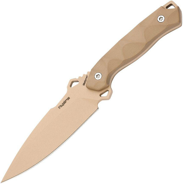 Hydra Knives Phobos Fixed Blade Desert Tan Sculpted G10 Powder Coated Sleipner - Knives.mx