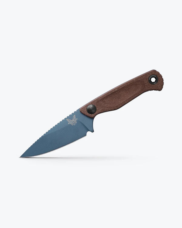 Benchmade DACIAN, FB Brown Canvas Micarta Blue Titanium Cerakote MagnaCut