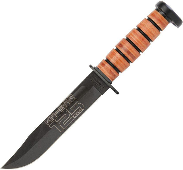 Ka-Bar 125th Annv Dog's Fixed Blade Black Oxide Coated 1095 - Knives.mx