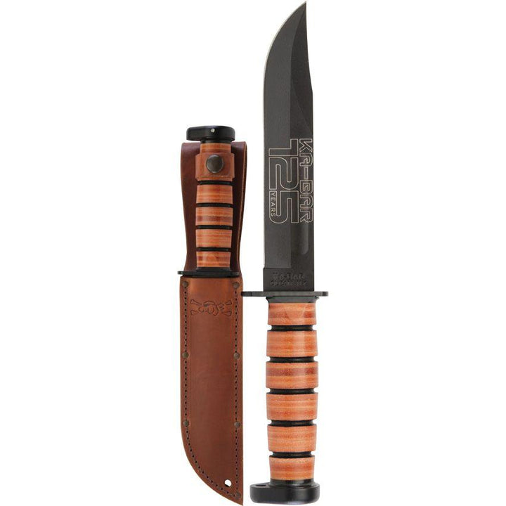 Ka-Bar 125th Annv Dog's Fixed Blade Black Oxide Coated 1095 - Knives.mx