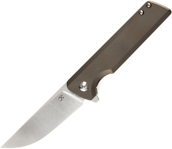 Kansept Knives Anomaly Framelock Bronze Anodized Titanium Satin Drop Point S35VN - Knives.mx