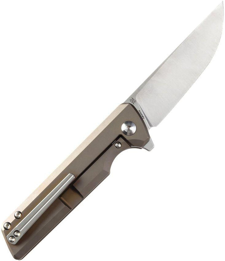 Kansept Knives Anomaly Framelock Bronze Anodized Titanium Satin Drop Point S35VN - Knives.mx