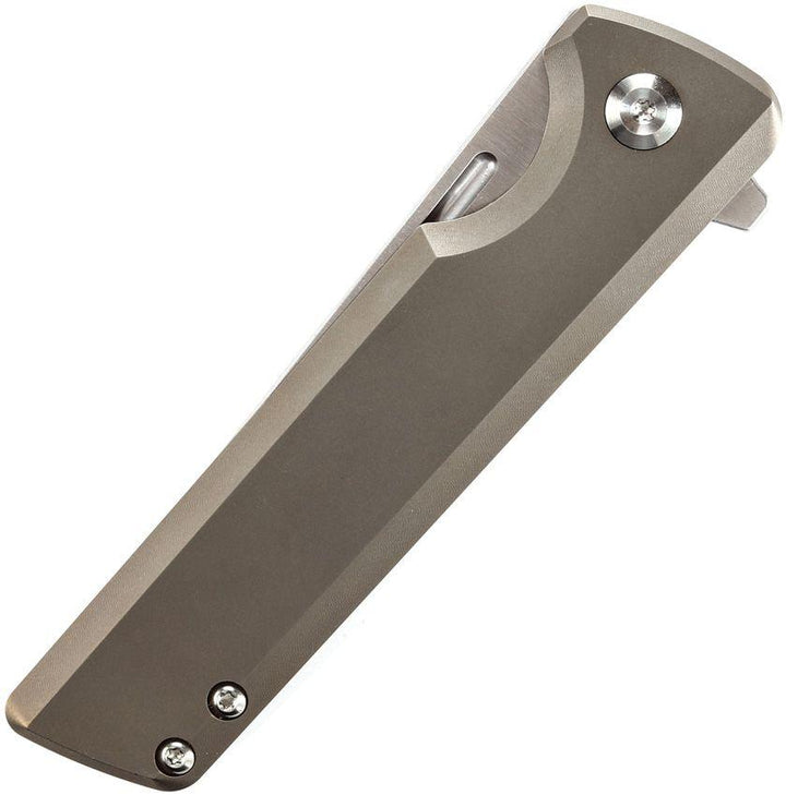 Kansept Knives Anomaly Framelock Bronze Anodized Titanium Satin Tanto S35VN - Knives.mx