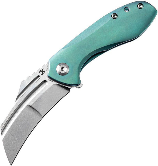 Kansept Knives KTC3 Linerlock Green Titanium Stonewash CPM S35VN - Knives.mx