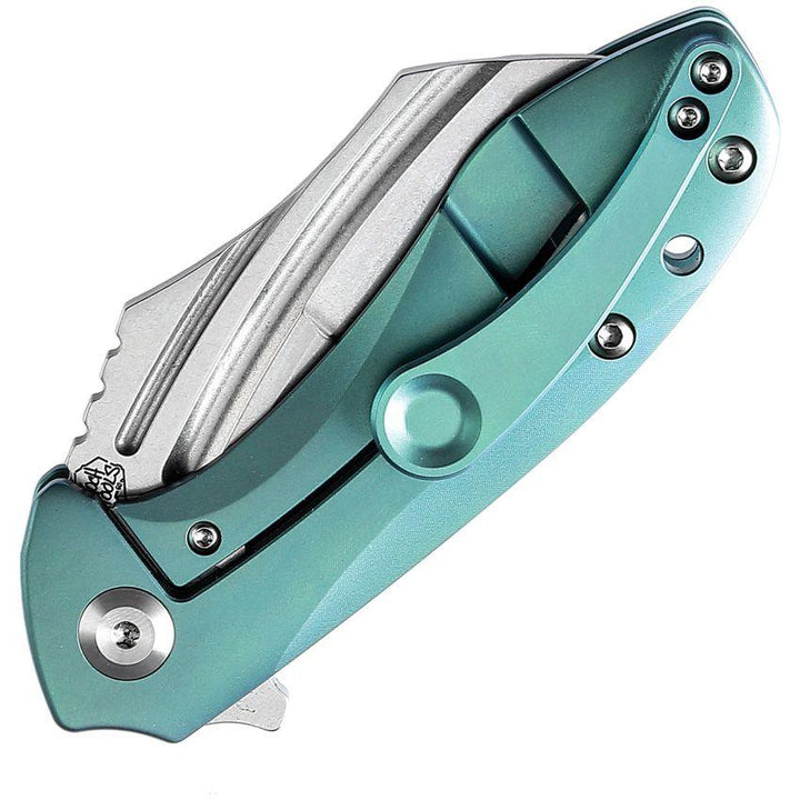Kansept Knives KTC3 Linerlock Green Titanium Stonewash CPM S35VN - Knives.mx