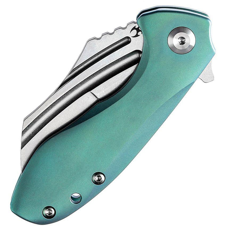 Kansept Knives KTC3 Linerlock Green Titanium Stonewash CPM S35VN - Knives.mx