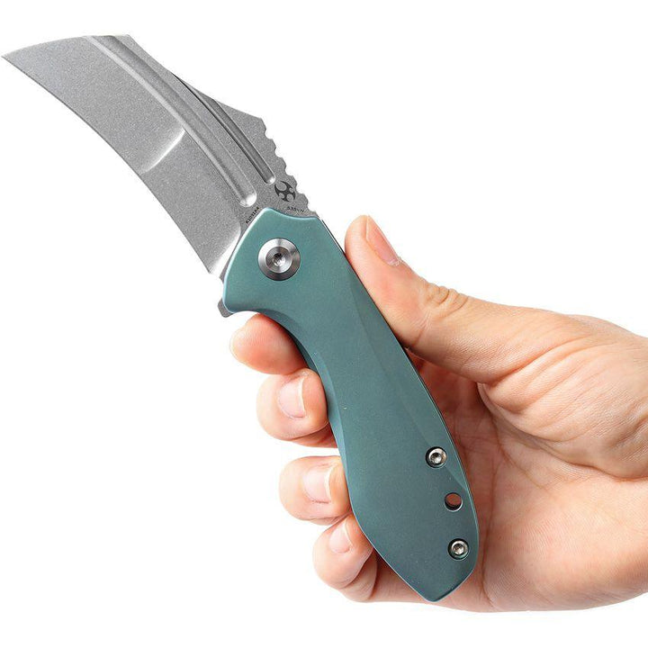 Kansept Knives KTC3 Linerlock Green Titanium Stonewash CPM S35VN - Knives.mx