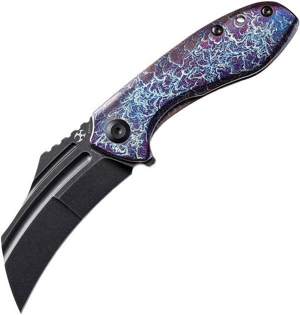 Kansept Knives KTC3 Linerlock Lightning Strike Anodized Titanium Black SW CPM S35VN - Knives.mx